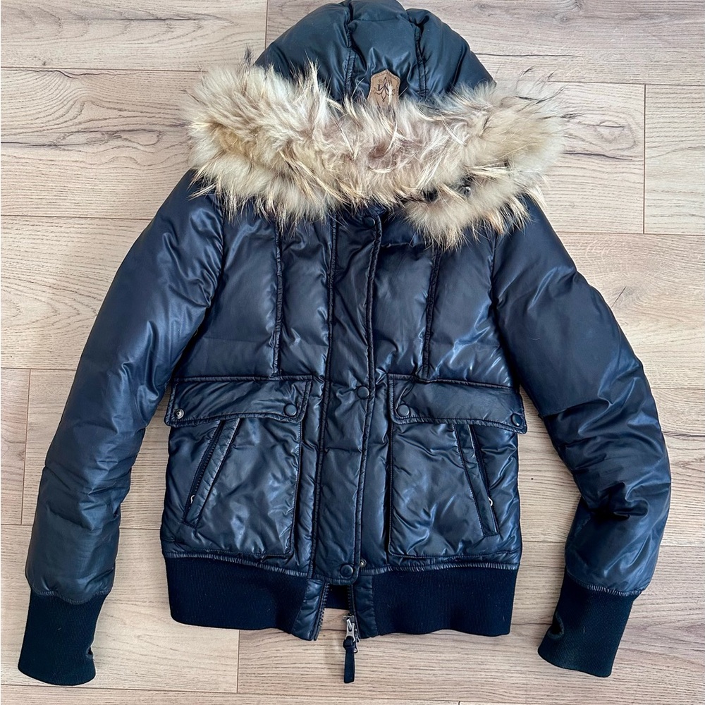 MACKAGE Women's Black Puffer Jacket with Fur Trim